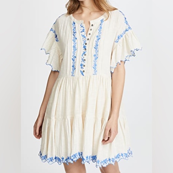 Free People Embroidered Oversized Boho Dress (Small) - Picture 1 of 7